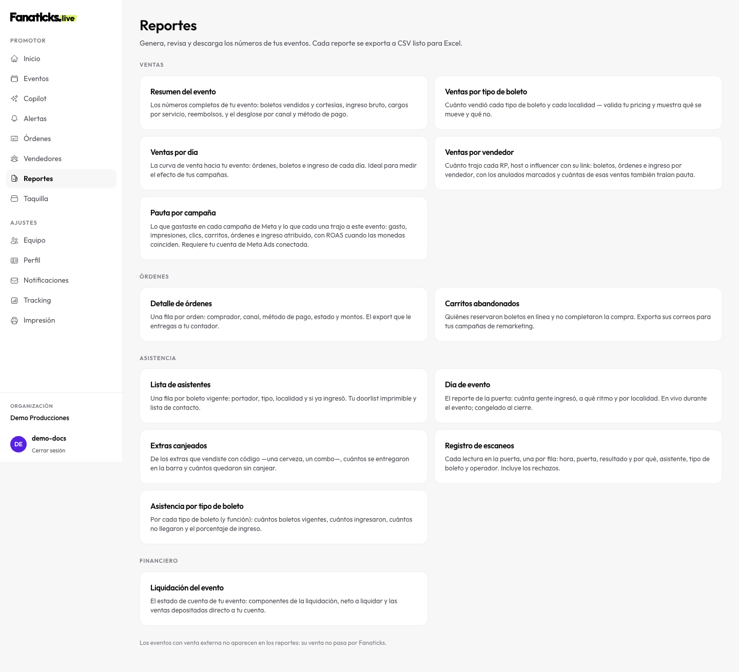 Suite de reportes